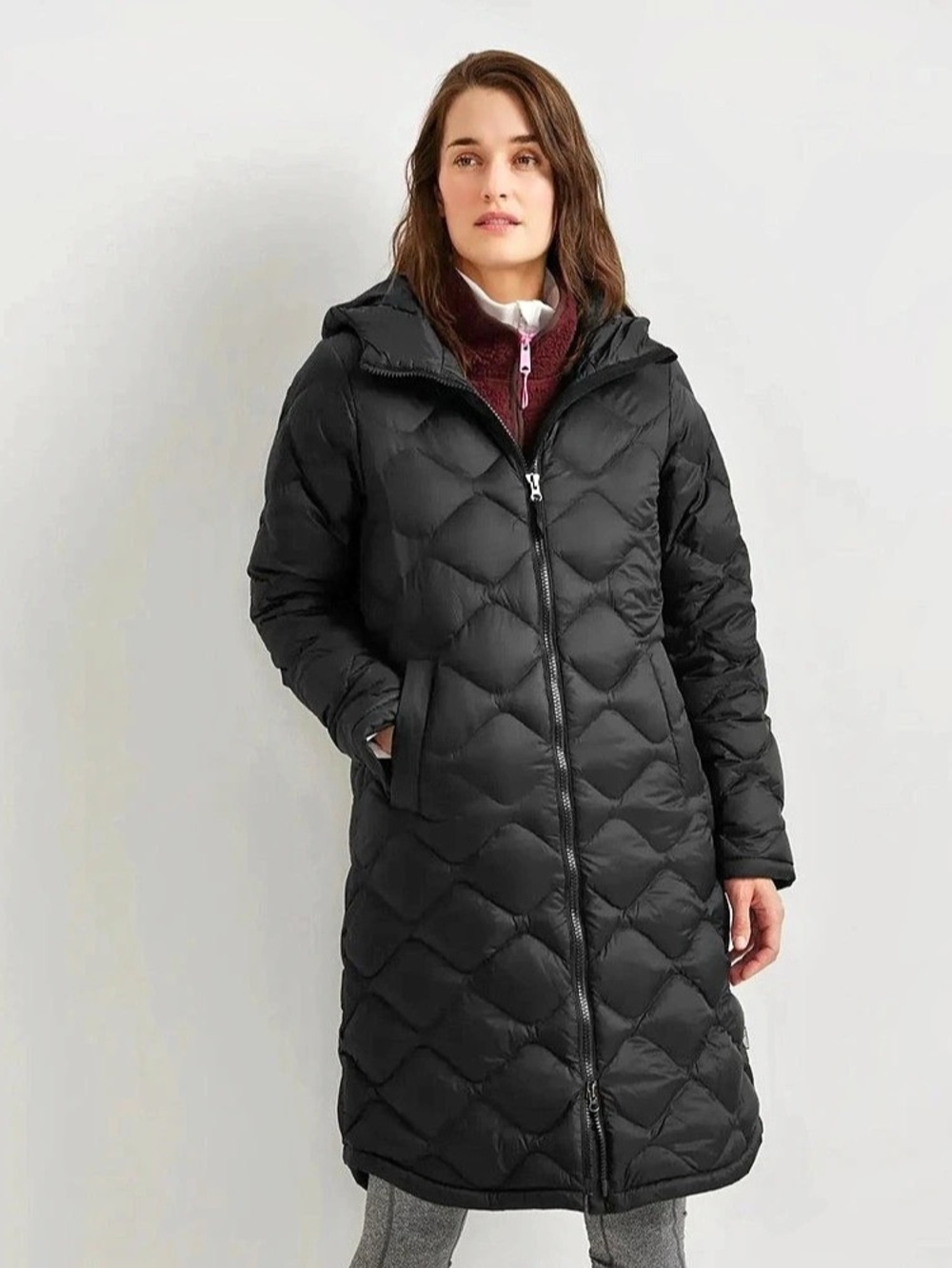 Eddie Bauer Women's Ketchum Down Hooded Duffle Coat Black 2XL